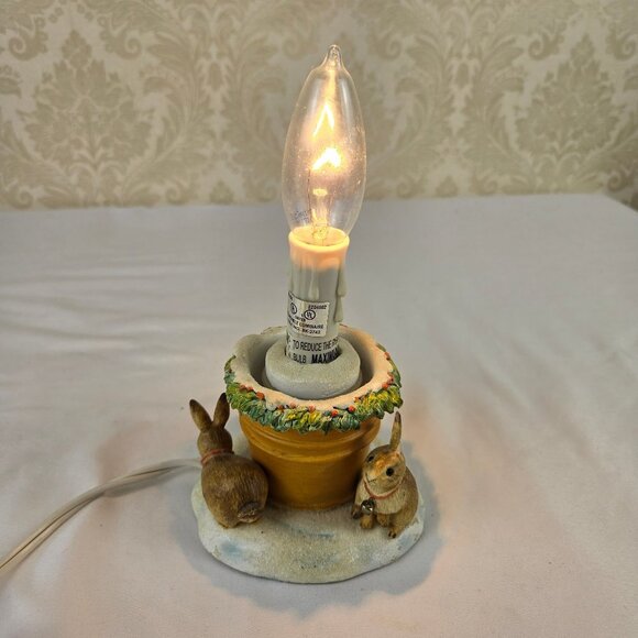 Maarjolein Bastin Bunny Rabbit Garden Pot Lamp Base No Shade Electric WORKS - Picture 1 of 14